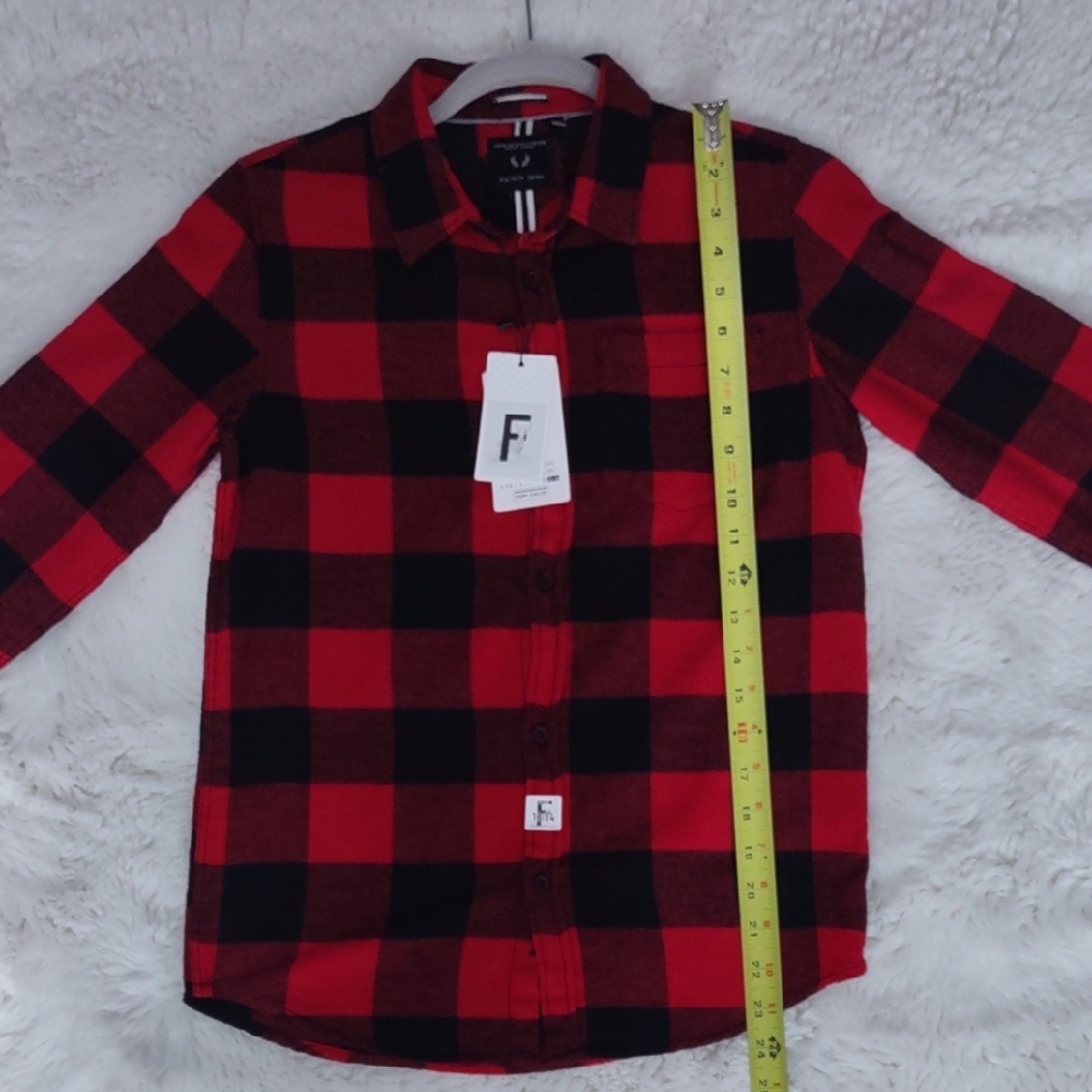 DENIM& FLOWER, Size 13/14,Kids Red and Black Plaid Shirt - Picture 13 of 17